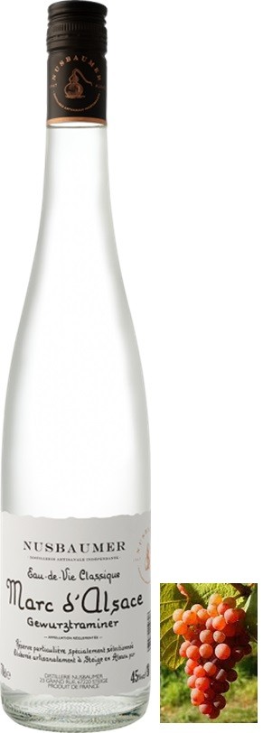 MARC DE GEWURZTRAMINER NUSBAUMER EAU DE VIE ALSACE 70 CL 45°