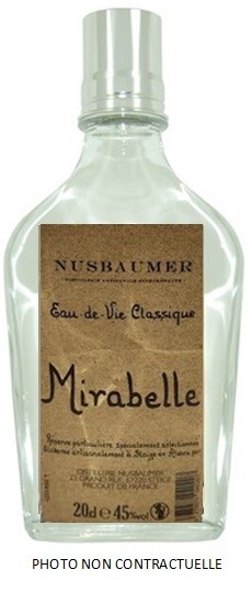 MIRABELLE NUSBAUMER  FLASK EAU DE VIE ALSACE  20 CL 45°