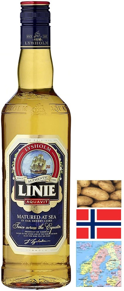 AKVAVIT LINIE EAU DE VIE NORVÈGE  70CL 42°