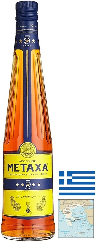 METAXA 5 STARS  EAU DE VIE   GRÈCE  70 CL  38°