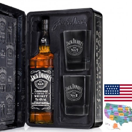 JACK DANIEL'S OLD N°7 COFFRET 2 VERRES   70 CL 40°
